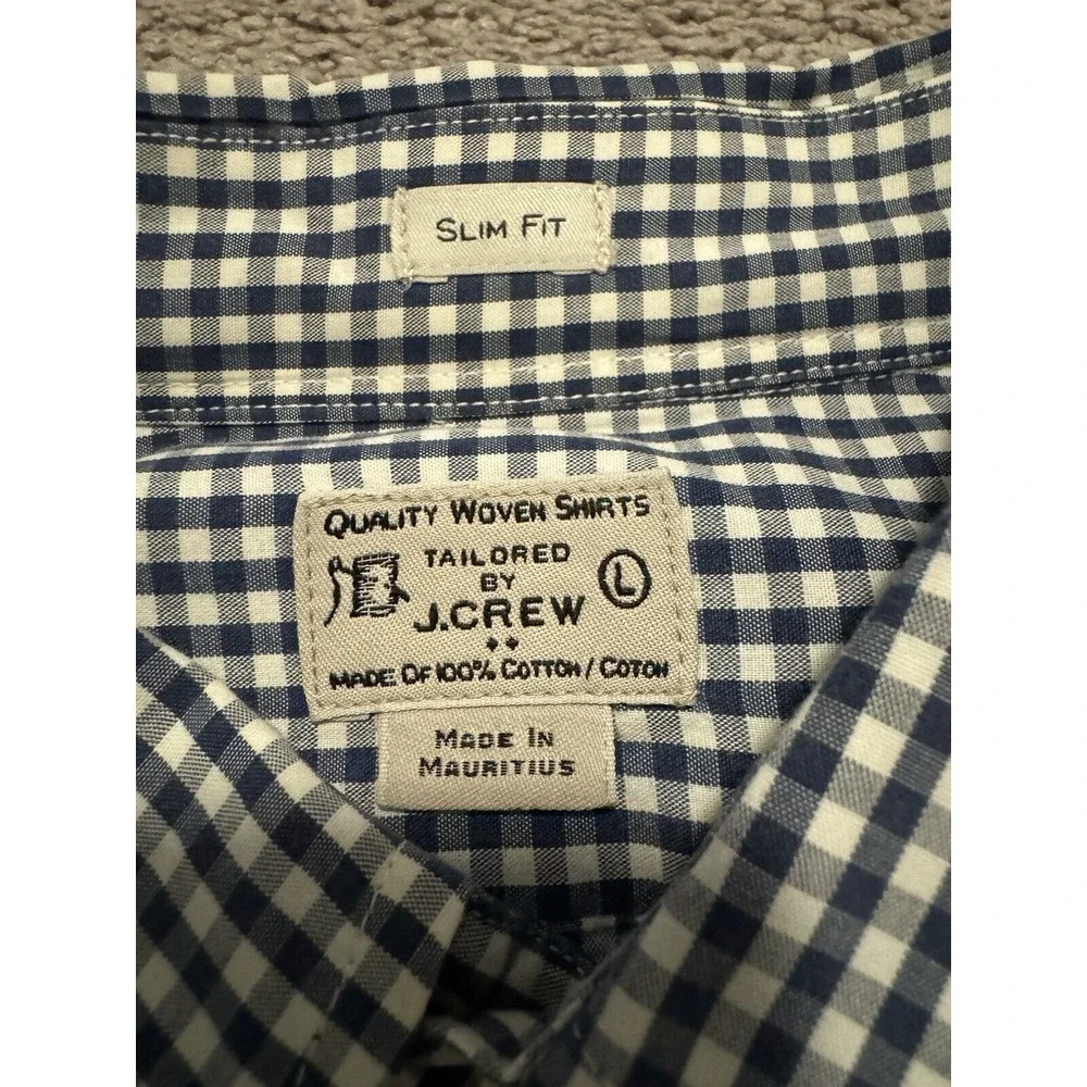 J Crew Shirt Mens Medium Button Down Shirt Checkered Long Sleeve Slim‎ Fit Large
